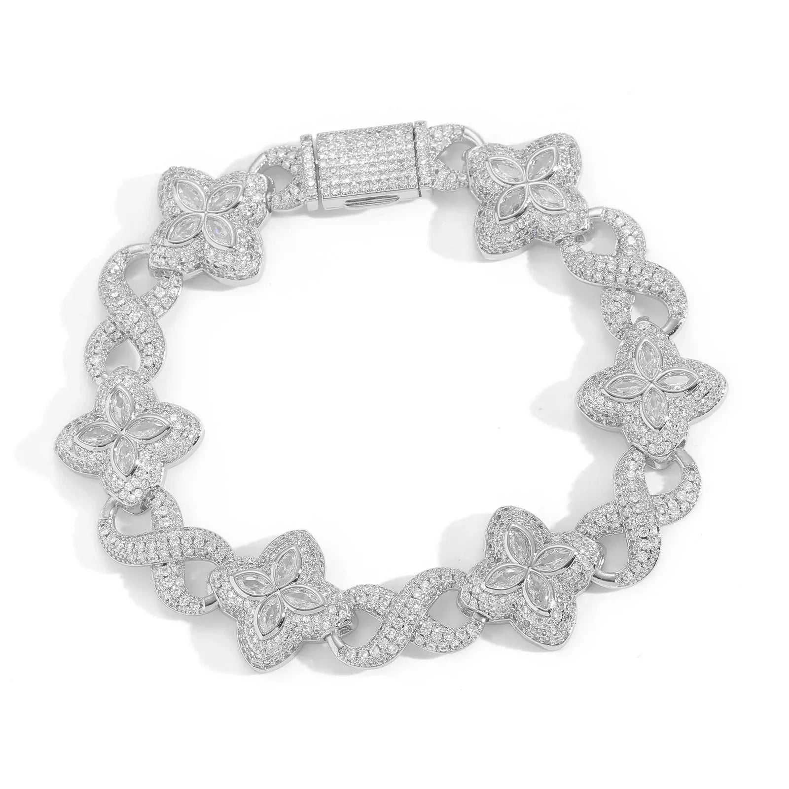 Unisex Infinity Clover 5A Zircon Bracelet | High-End Infinity Lucky Charm | Premium Hip Hop Bling | Caratix - CaratixJewelry